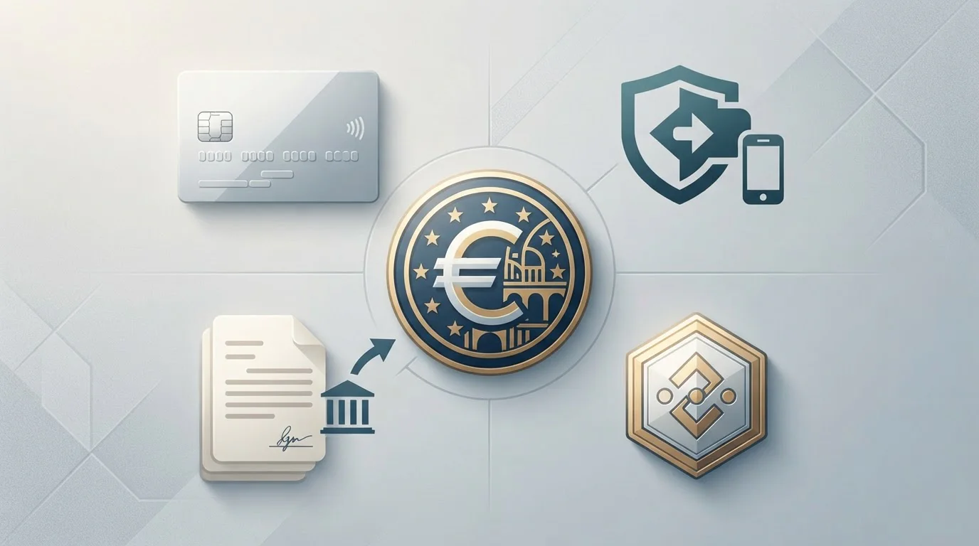 Illustrazione editoriale di categorie di deposito con carta, wallet digitale, banca e criptovaluta